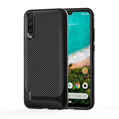

For Xiaomi Mi A3 Carbon Fiber Texture Shockproof TPU Protective Case(Black)