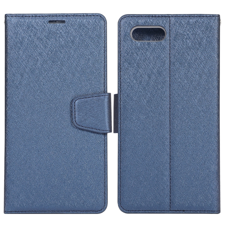 

For OPPO A7 Silk Texture Horizontal Flip Leather Case with Holder & Card Slots & Wallet & Photo Frame(Blue)