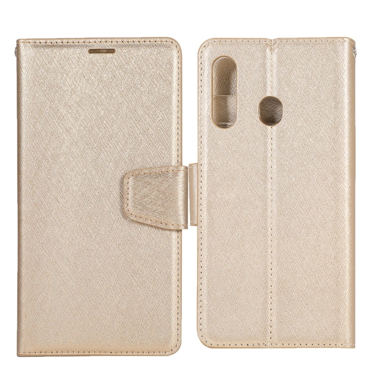 

For Huawei Y6s (2020) Silk Texture Horizontal Flip Leather Case with Holder & Card Slots & Wallet & Photo Frame(Gold)