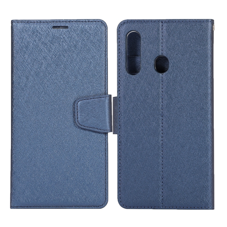 

For Huawei Y9 Prime Silk Texture Horizontal Flip Leather Case with Holder & Card Slots & Wallet & Photo Frame(Blue)