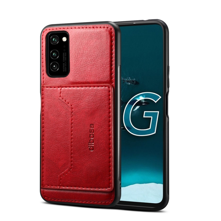 

For Galaxy A71 Dibase 2 in 1 Crazy Horse Texture PU Leather Case with Holder & Card Slot(Red)