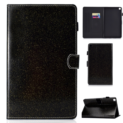 

Glitter Left and Right Flat Leather Case with Pen Cover & Card Slot & Buckle Anti-skid Strip and Bracket(Black)