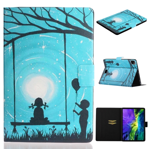 

For iPad Pro 11 inch 2020 Painted Left and Right Flat Leather Case with Sleep Function & Card Slot & Buckle Anti-skid Strip and Bracket(Lovers)