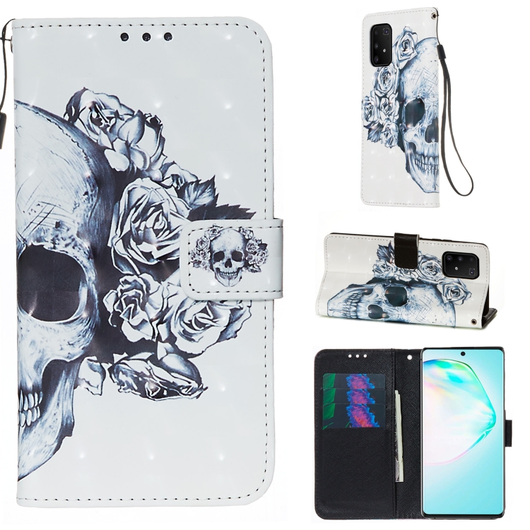

For Galaxy S10 Lite 3D Painting Horizontal Flip Leather Case with Holder & Card Slot & Wallet & Lanyard(Skull)