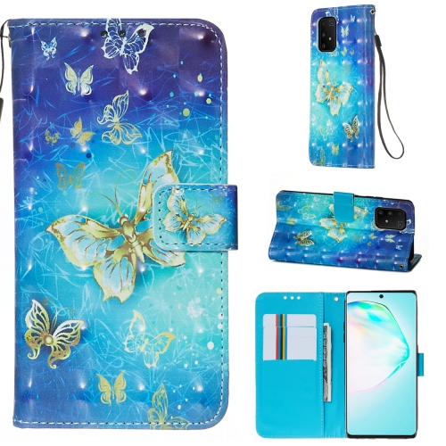 

For Galaxy S10 Lite 3D Painting Horizontal Flip Leather Case with Holder & Card Slot & Wallet & Lanyard(Golden Butterfly)
