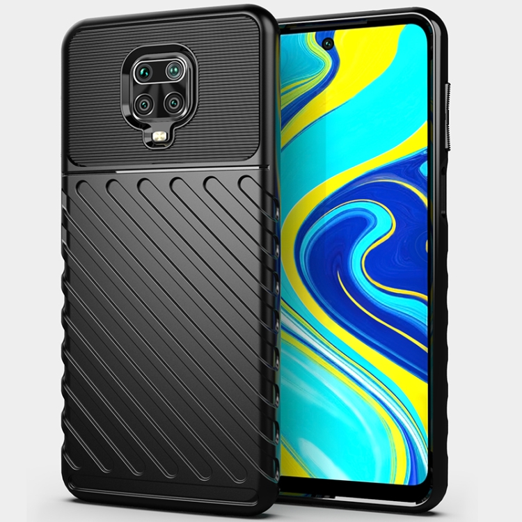 

For Xiaomi Redmi Note 9S Thunderbolt Shockproof TPU Soft Case(Black)