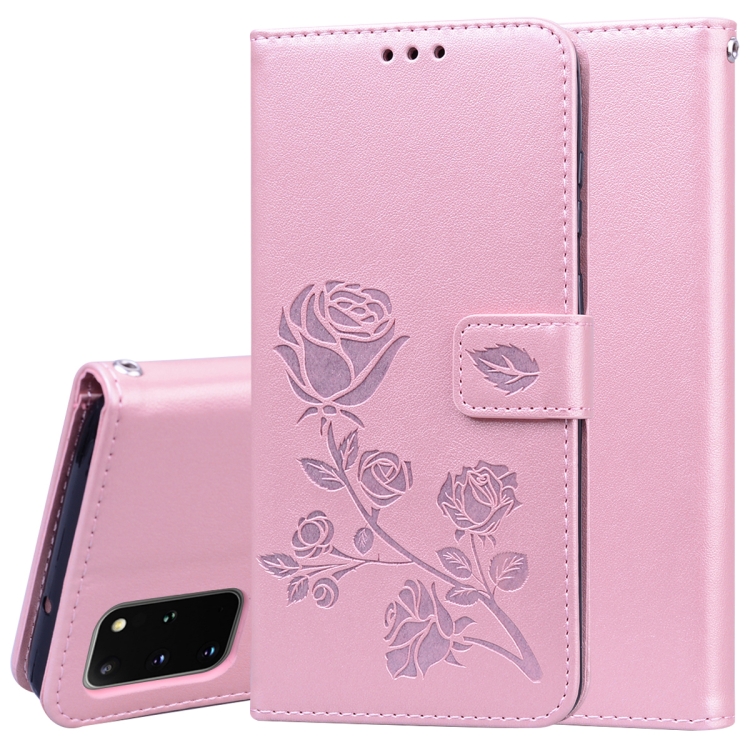 

For Galaxy S20 Plus Rose Embossed Horizontal Flip PU Leather Case with Holder & Card Slots & Wallet(Rose Gold)