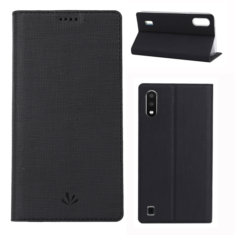 

For Galaxy A01 ViLi Shockproof TPU + PU Horizontal Flip Protective Case with Card Slot & Holder(Black)