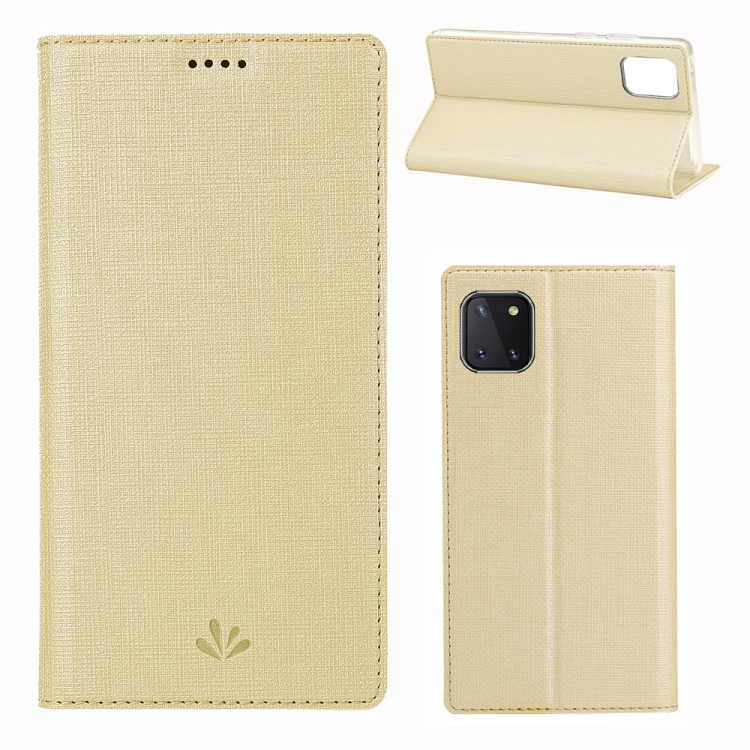 

For Galaxy Note 10 Lite ViLi Shockproof TPU + PU Horizontal Flip Protective Case with Card Slot & Holder(Gold)
