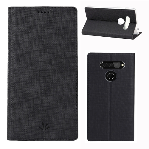 

For LG Q70 ViLi Shockproof TPU + PU Horizontal Flip Protective Case with Card Slot & Holder(Black)