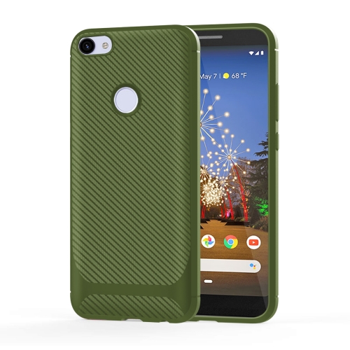

For Google Pixel 3a Carbon Fiber Texture Shockproof TPU Protective Case(Green)