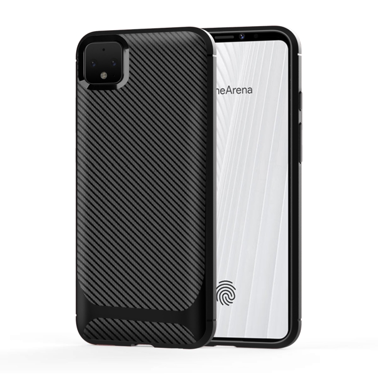 

For Google Pixel 4 XL Carbon Fiber Texture Shockproof TPU Protective Case(Black)