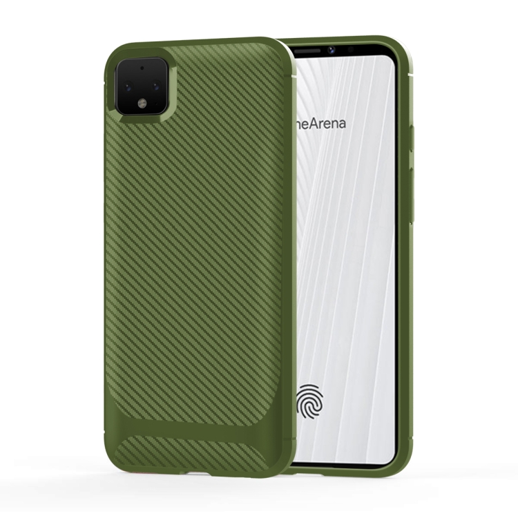

For Google Pixel 4 XL Carbon Fiber Texture Shockproof TPU Protective Case(Green)