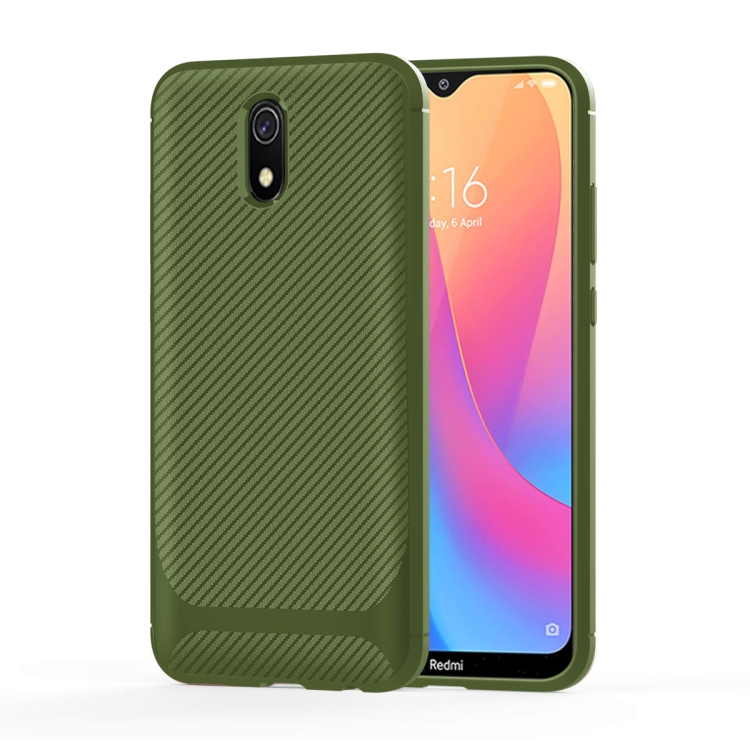 

For Nokia 1 Plus Carbon Fiber Texture Shockproof TPU Protective Case(Green)