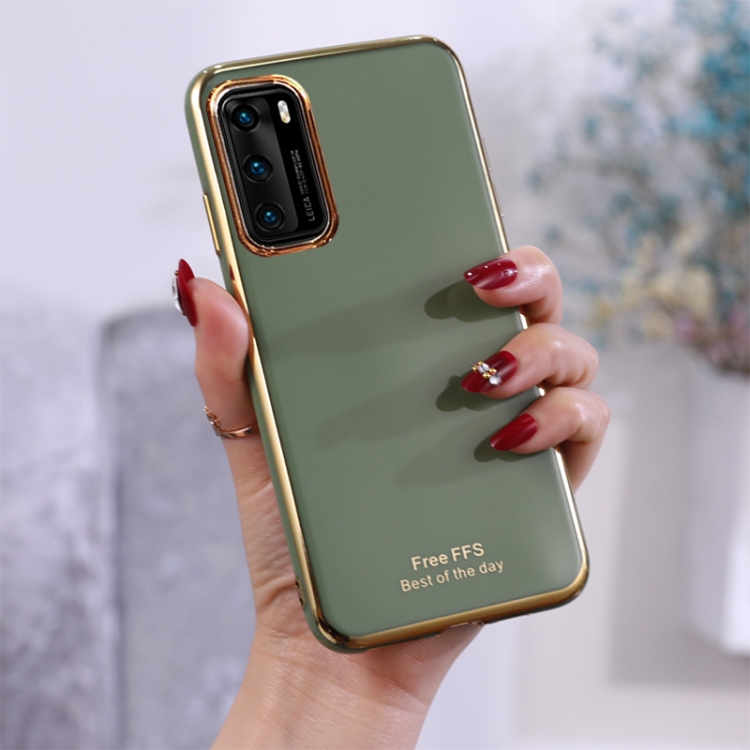 

For Huawei P40 6D Plating TPU Protective Case(Green)