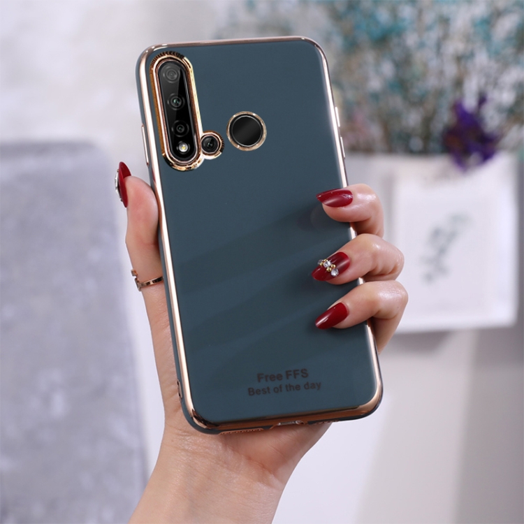 

For Huawei nova 5i 6D Plating TPU Protective Case(Dark Green)