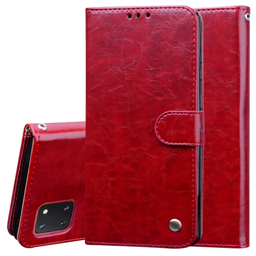 

For Galaxy A81 / Note 10 Lite Business Style Oil Wax Texture Horizontal Flip Leather Case, with Holder & Card Slots & Wallet(Red)