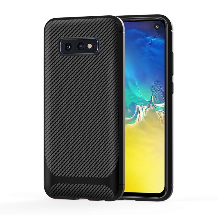 

For Galaxy S10+ Carbon Fiber Texture Shockproof TPU Protective Case(Black)