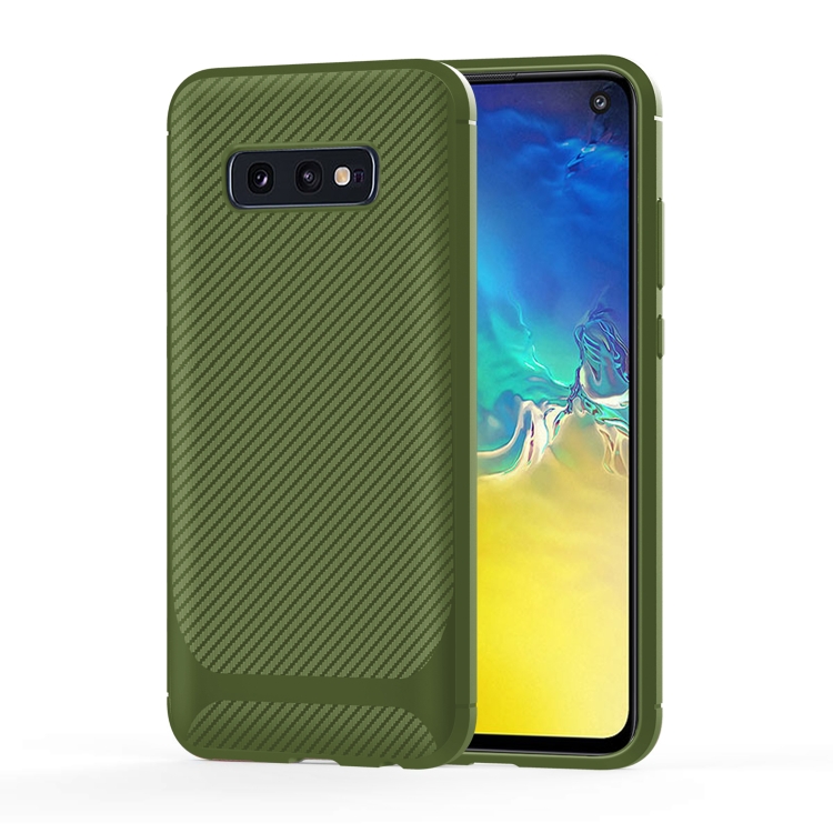 

For Galaxy S10e Carbon Fiber Texture Shockproof TPU Protective Case(Green)
