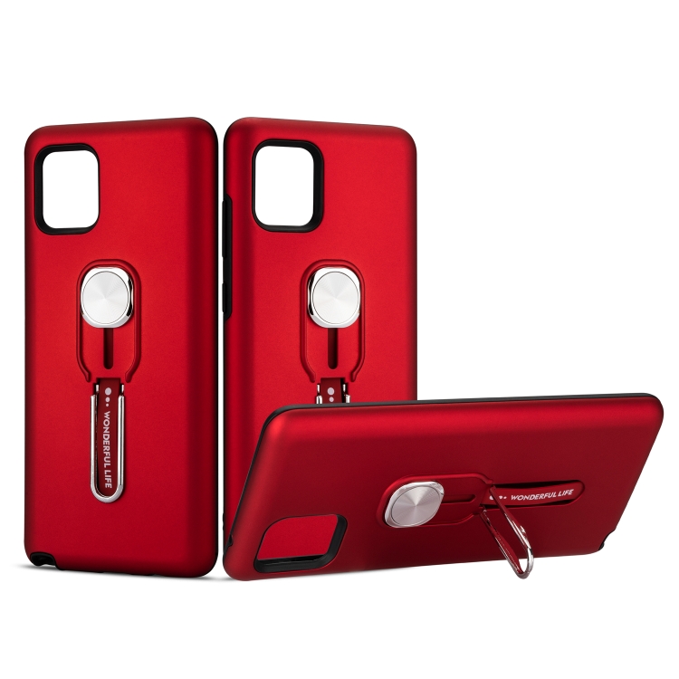 

For Galaxy A81 / Note 10 Lite King Thunder God Silicone Mobile Phone Case with Ring Stand(Red)