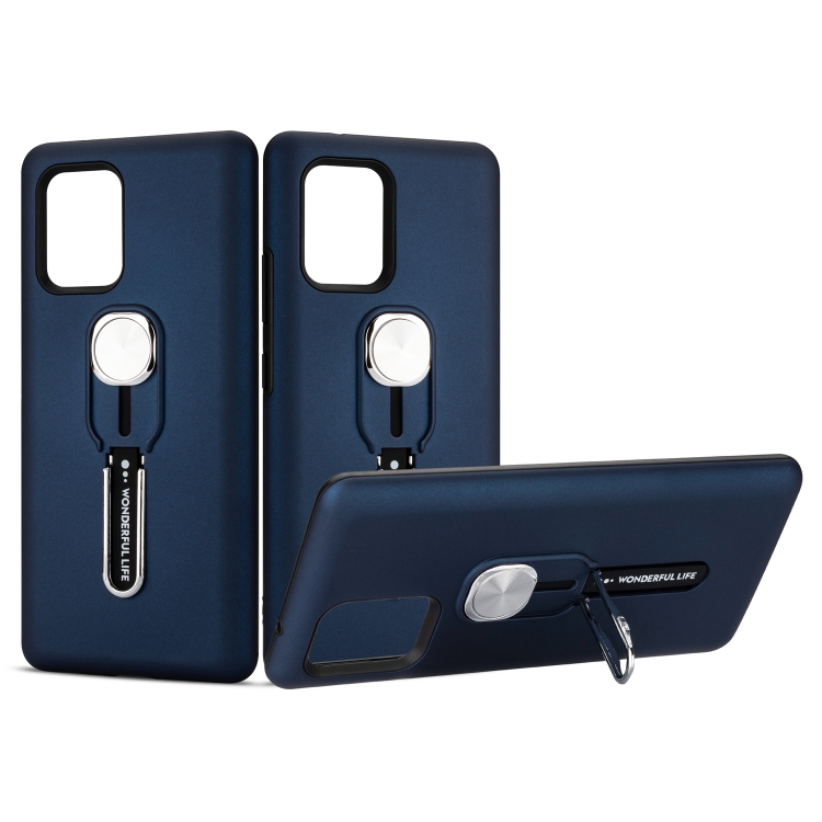 

For Galaxy A91 / S10 Lite King Thunder God Silicone Mobile Phone Case with Ring Stand(Blue)