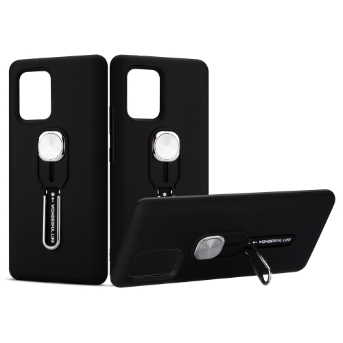 

For Galaxy A91 / S10 Lite King Thunder God Silicone Mobile Phone Case with Ring Stand(Black)