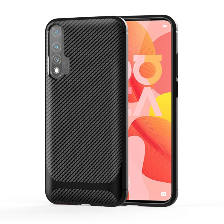 

For Huawei nova 6 Carbon Fiber Texture Shockproof TPU Protective Case(Black)