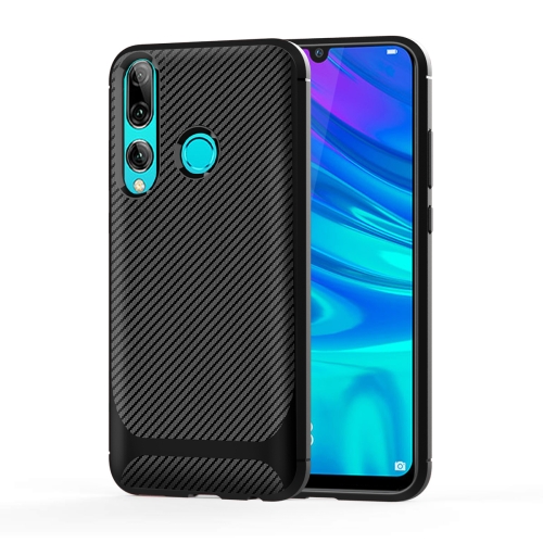 

For Huawei nova 4e Carbon Fiber Texture Shockproof TPU Protective Case (Black)