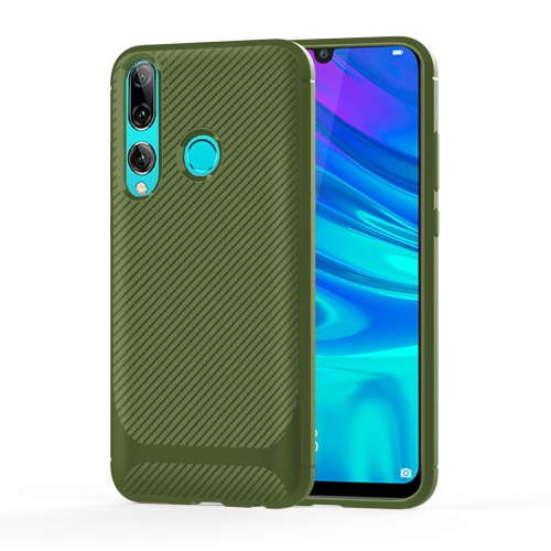 

For Huawei nova 4e Carbon Fiber Texture Shockproof TPU Protective Case(Green)