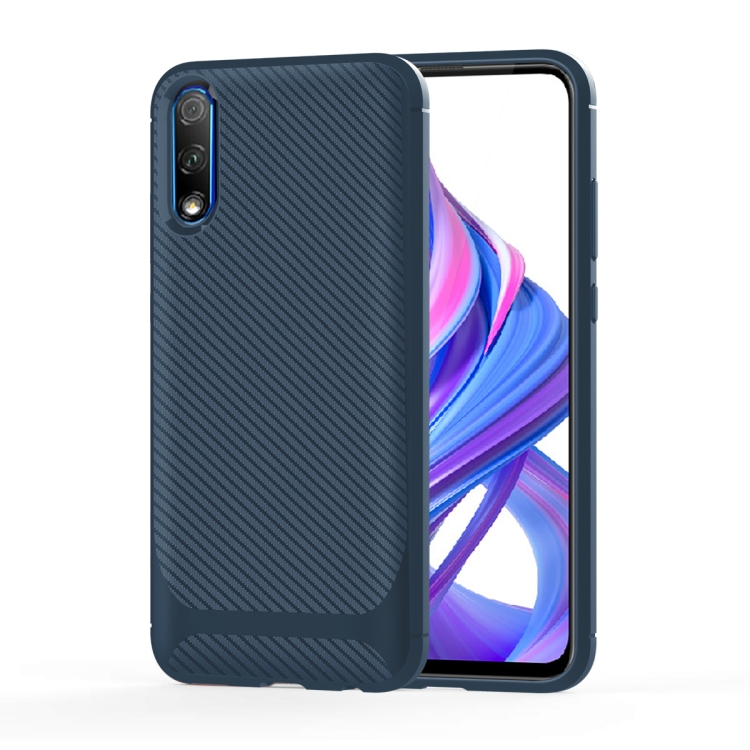 

For Huawei Y9s Carbon Fiber Texture Shockproof TPU Protective Case(Blue)