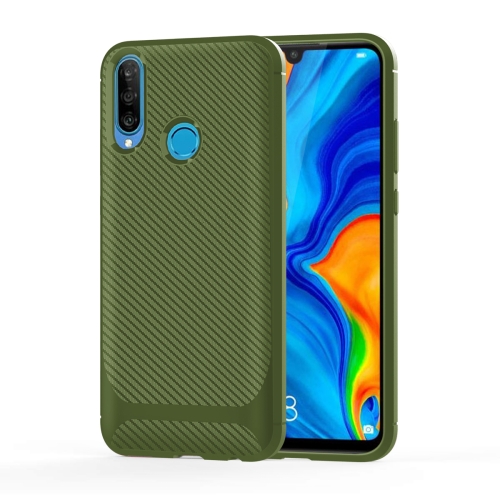 

For Huawei Y9 Prime (2019) / Enjoy 10+ Carbon Fiber Texture Shockproof TPU Protective Case(Green)