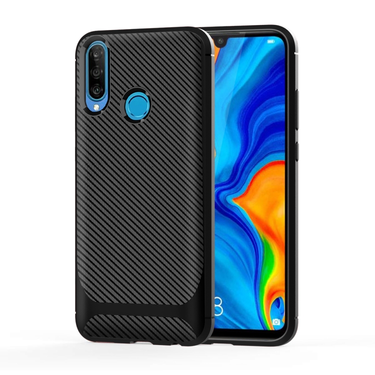 

For Huawei Honor 9X Carbon Fiber Texture Shockproof TPU Protective Case(Black)