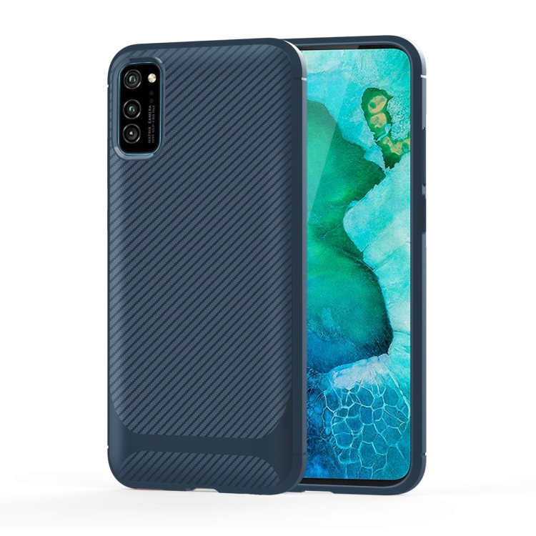 

For Huawei Honor V30 / V30 Pro Carbon Fiber Texture Shockproof TPU Protective Case(Blue)