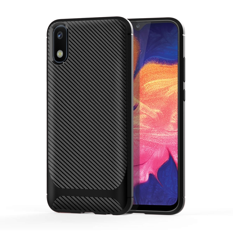 

For Huawei Honor Play 8 / Play 3E (China Version) Carbon Fiber Texture Shockproof TPU Protective Case(Black)