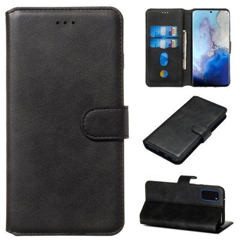 

For Galaxy S20 Classic Calf Texture Magnetic Attraction Horizontal Flip Leather Case with Stand & Card Slots & Wallet Function(Black)