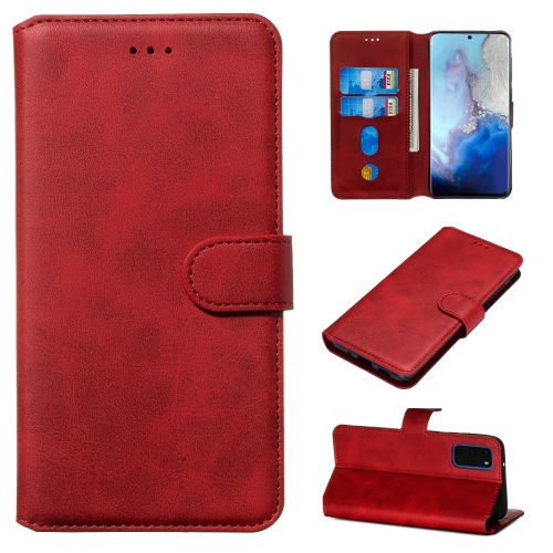 

For Galaxy S20 Classic Calf Texture Magnetic Attraction Horizontal Flip Leather Case with Stand & Card Slots & Wallet Function(Red)