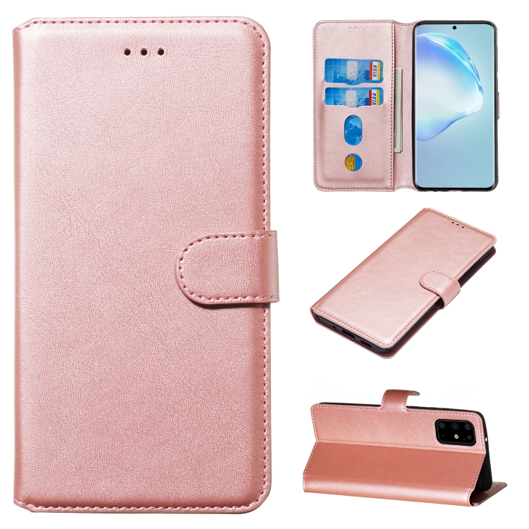 

For Galaxy S20+ Classic Calf Texture Magnetic Attraction Horizontal Flip Leather Case with Stand & Card Slots & Wallet Function(Rose Gold)