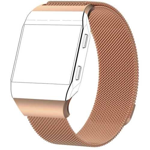 

For FITBIT Ionic Milanese Watch Strap Small Size : 20.6X2.2cm(Rose Gold)