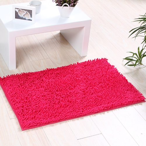 

Chenille Non Slip Shaggy Soft Water Absorption Bedroom Bathroom kitchen Carpet Mat, Size:45 x 70cm(Rose Red)