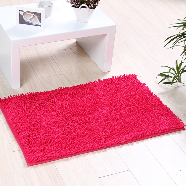 

Chenille Non Slip Shaggy Soft Water Absorption Bedroom Bathroom kitchen Carpet Mat, Size:50 x 80cm(Rose Red)