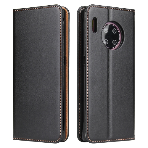 

For Huawei Mate 30 Pro Fierre Shann PU Genuine Leather Texture Horizontal Flip Leather Case with Holder & Card Slots & Wallet(Black)