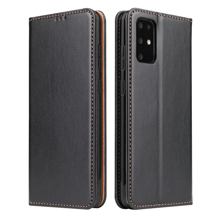 

For Galaxy S20+ Fierre Shann PU Genuine Leather Texture Horizontal Flip Leather Case with Holder & Card Slots & Wallet(Black)