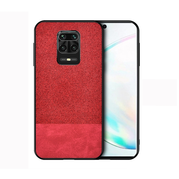 

For Xiaomi Redmi Note 9 Pro Shockproof Splicing PU + Cloth Texture PC + TPU Protective Case(Red)