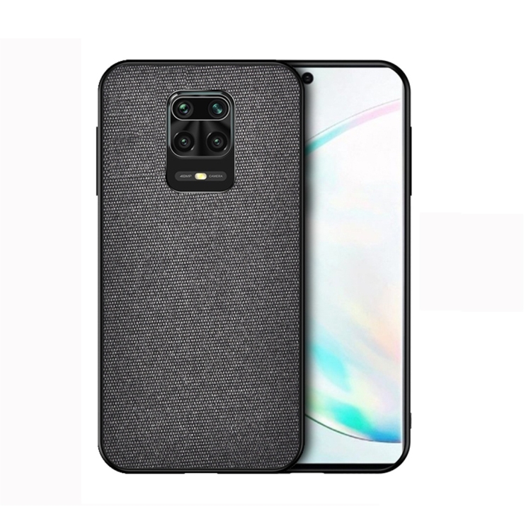 

For Xiaomi Redmi Note 9 Pro Shockproof Cloth Texture PC + TPU Protective Case(Black)