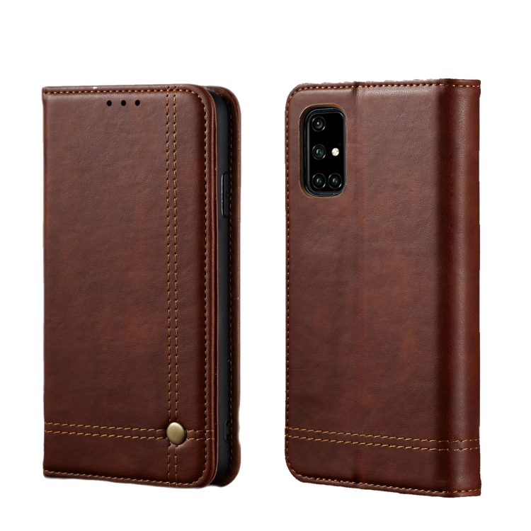 

For Galaxy A71 Retro Crazy Horse Texture Horizontal Flip Leather Case , with Card Slots & Holder & Wallet(Brown)