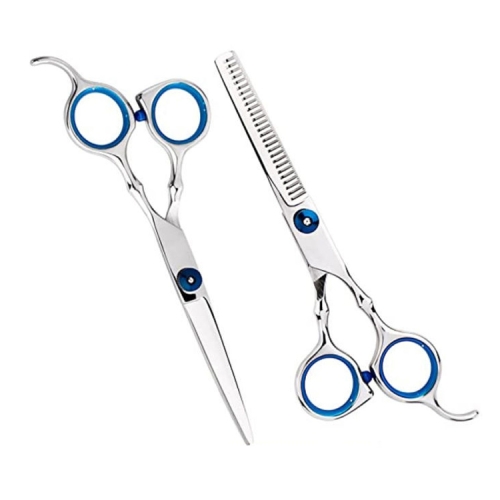 

2 PCS Professional Hair Cutting Thinning Scissor Hairdressing Flat Shear Scissors Kit(Blue)