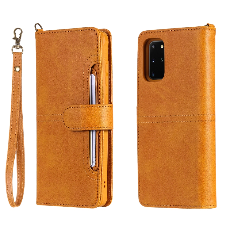 

For Galaxy S20 Plus Multifunctional Detachable Magnetic Horizontal Flip Leather Case with Card Slots & Holder & Wallet(Brown)