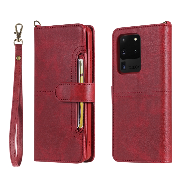 

For Galaxy S20 Ultra Multifunctional Detachable Magnetic Horizontal Flip Leather Case with Card Slots & Holder & Wallet(Red)