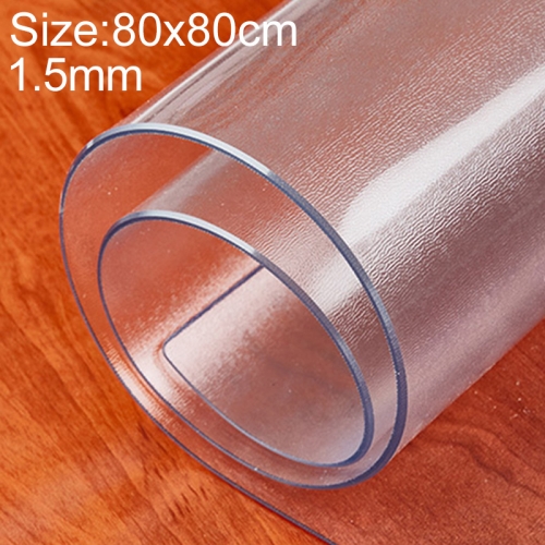 

80x80cm Waterproof Oilproof Transparent Frosted PVC Disposable Tablecloth Coffee Table Mat(Unshrinking 1.5mm Frosted)