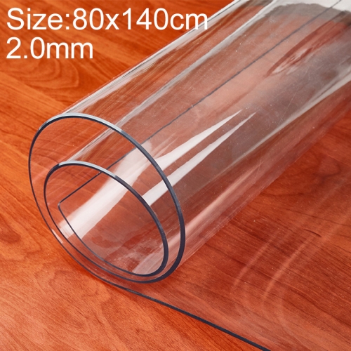 

80x140cm Waterproof Oilproof Transparent PVC Disposable Tablecloth Coffee Table Mat(Unshrinking 2.0mm Transparent)